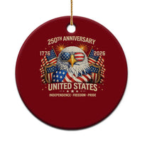 250 Anniversary USA 250th American 250 Years 4th July 2026 Ceramic Ornament