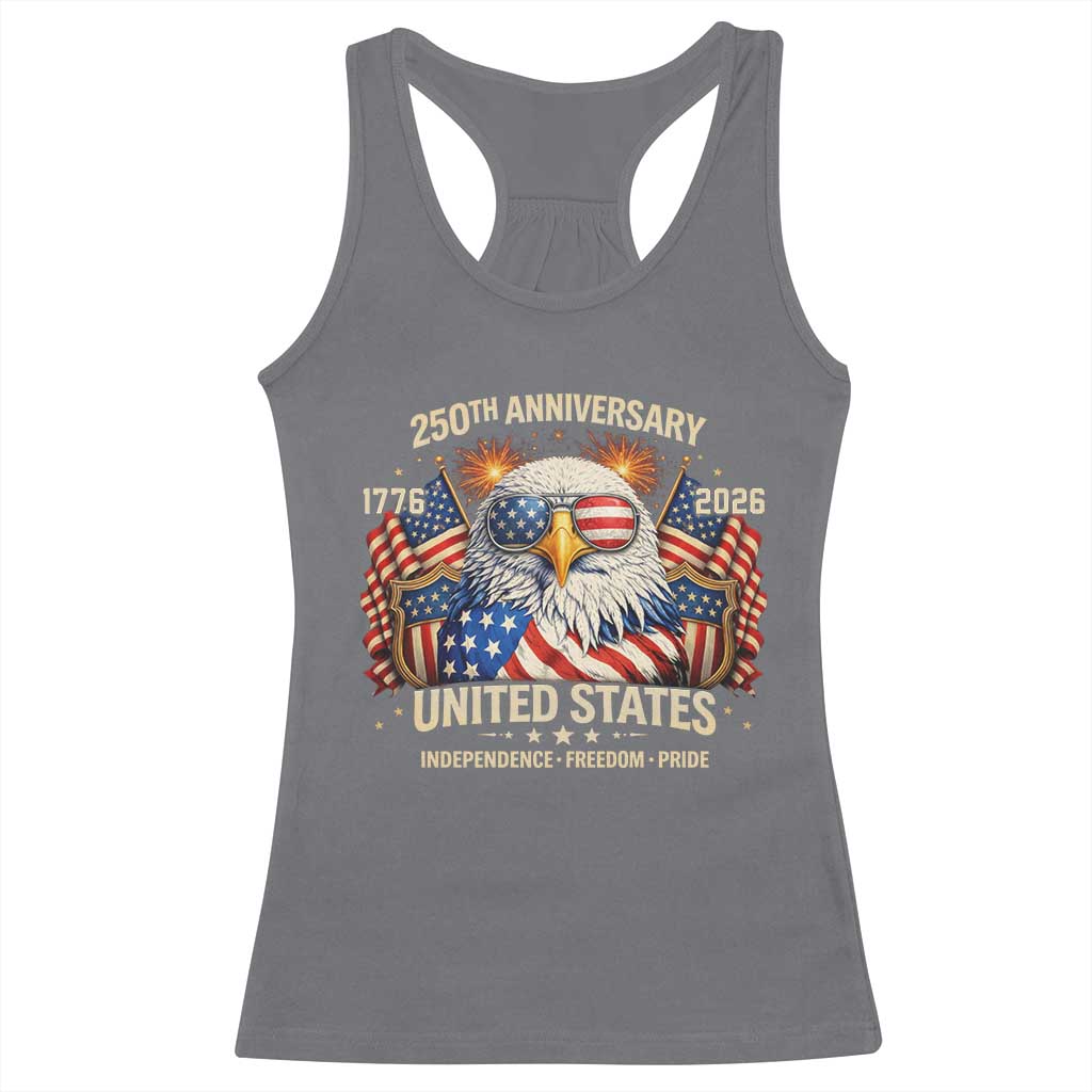 250 Anniversary USA 250th American 250 Years 4th July 2026 Racerback Tank Top