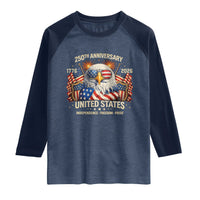 250 Anniversary USA 250th American 250 Years 4th July 2026 Raglan Shirt