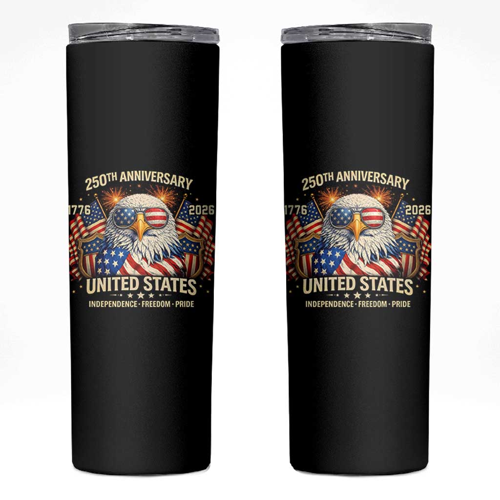 250 Anniversary USA 250th American 250 Years 4th July 2026 Skinny Tumbler