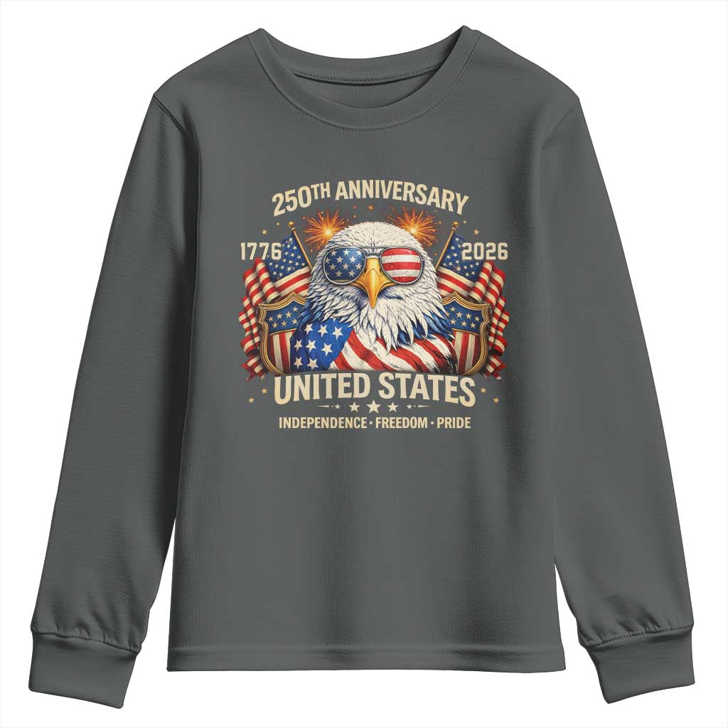 250 Anniversary USA 250th American 250 Years 4th July 2026 Youth Sweatshirt