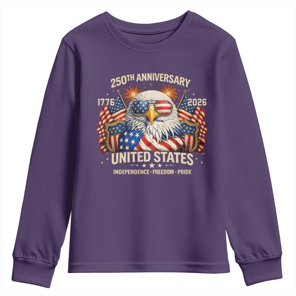 250 Anniversary USA 250th American 250 Years 4th July 2026 Youth Sweatshirt