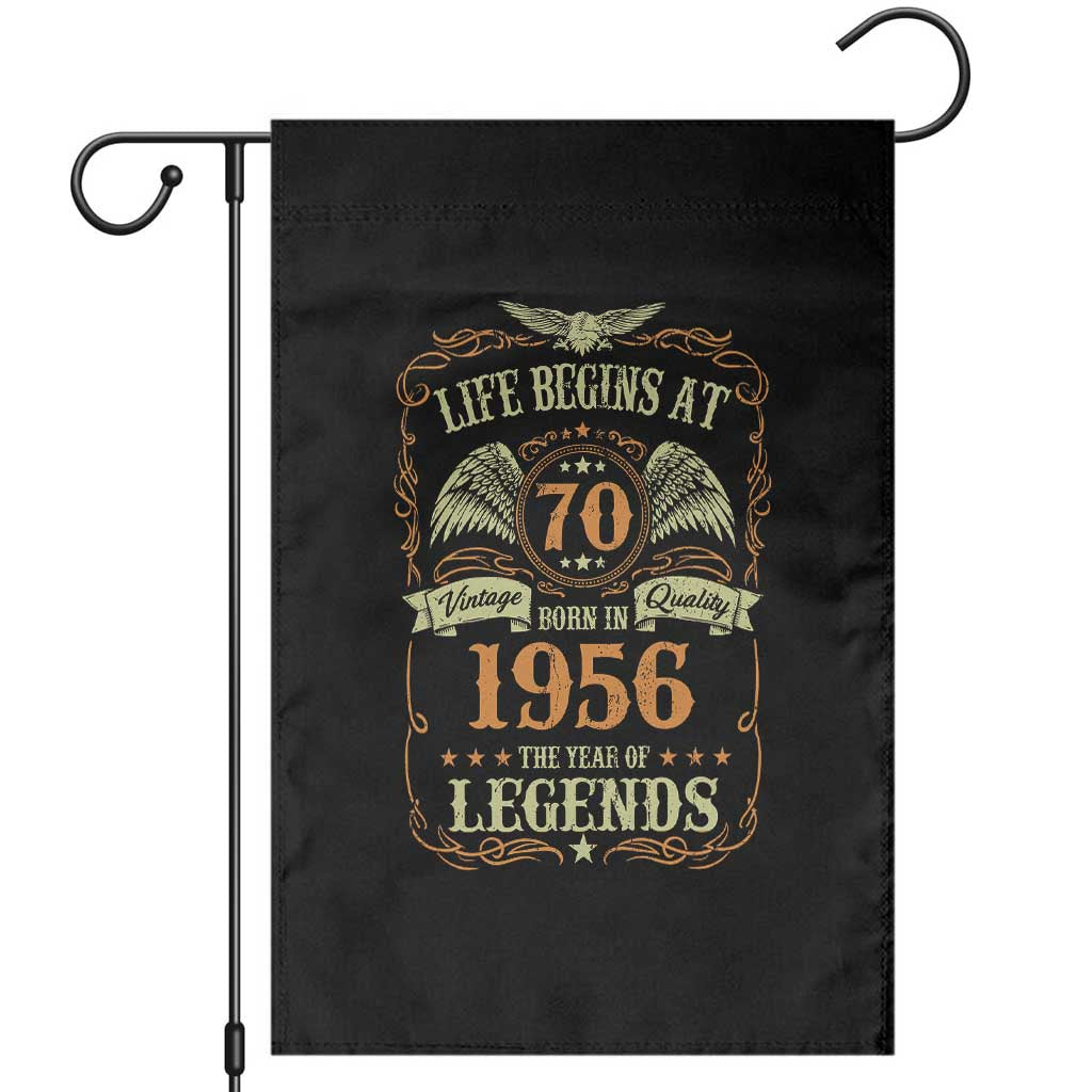 70th Birthday Garden Flag Life Begins At 70 Born In 1956 The Year Of Legends