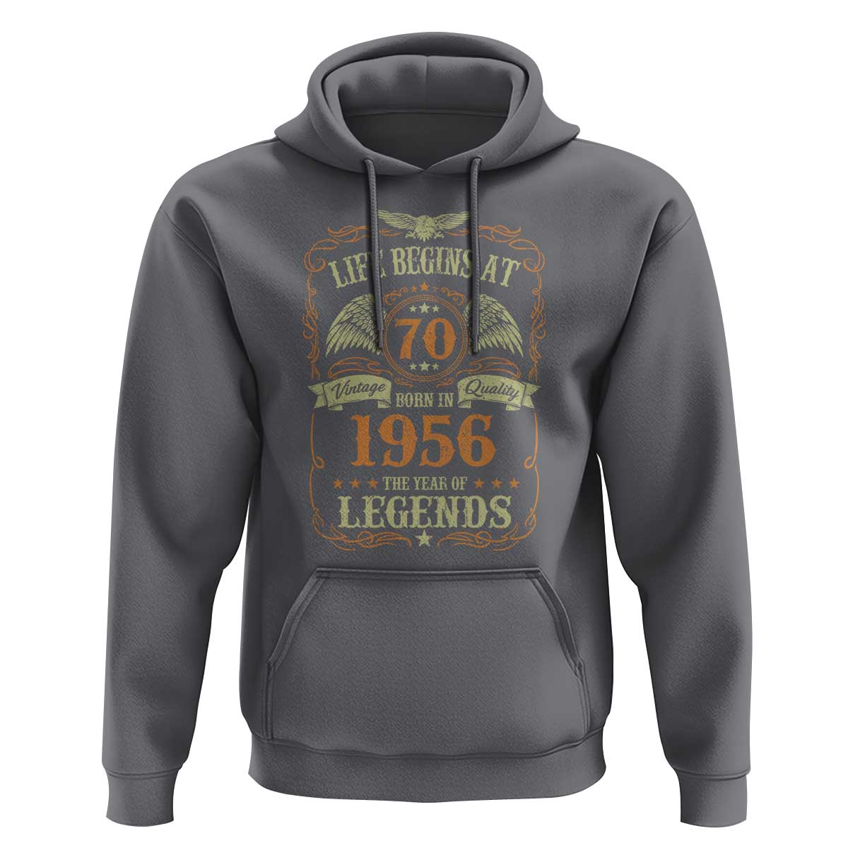70th Birthday Hoodie Life Begins At 70 Born In 1956 The Year Of Legends