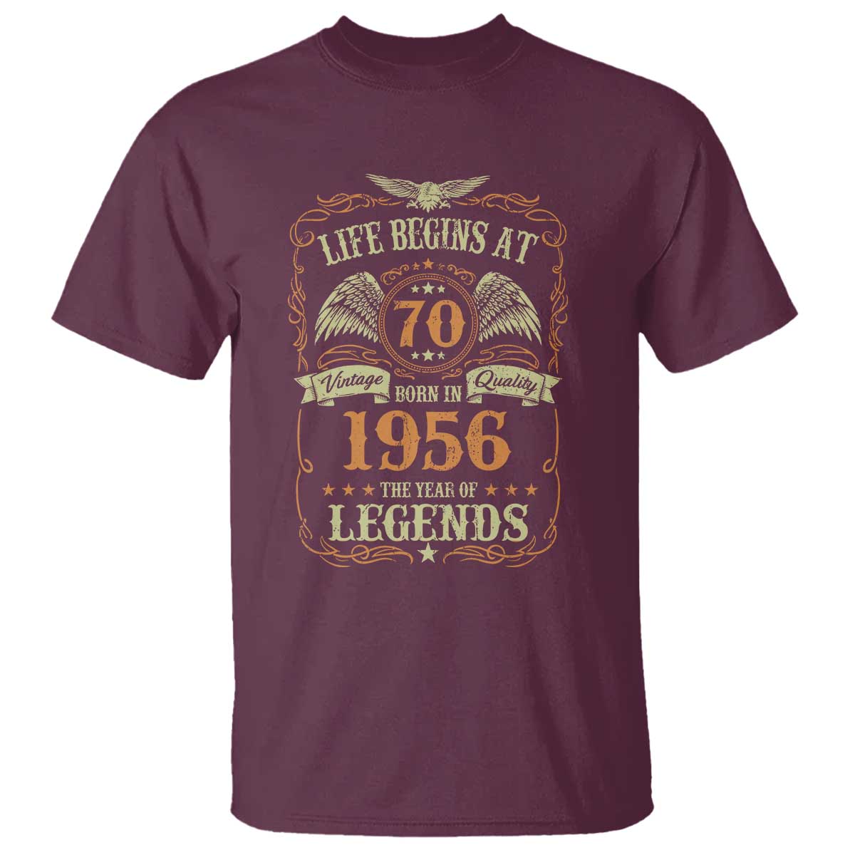 70th Birthday T Shirt Life Begins At 70 Born In 1956 The Year Of Legends