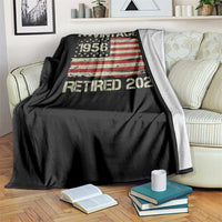 70th Birthday Retirement Throw Blanket Vintage 1956 Retired 2026 American Flag
