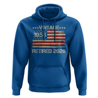 70th Birthday Retirement Hoodie Vintage 1956 Retired 2026 American Flag