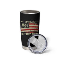 70th Birthday Retirement Tumbler Cup Vintage 1956 Retired 2026 American Flag