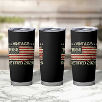 70th Birthday Retirement Tumbler Cup Vintage 1956 Retired 2026 American Flag