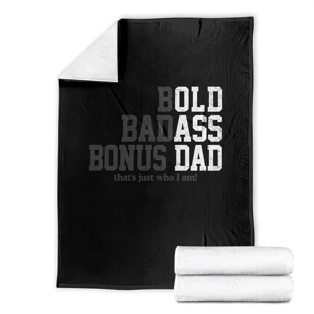 Bold Badass Bonus Dad Throw Blanket Old Ass Dad Funny Father's Day Gift