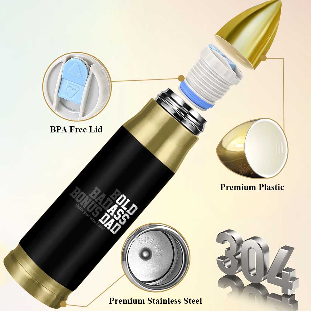 Bold Badass Bonus Dad Bullet Tumbler Old Ass Dad Funny Father's Day Gift