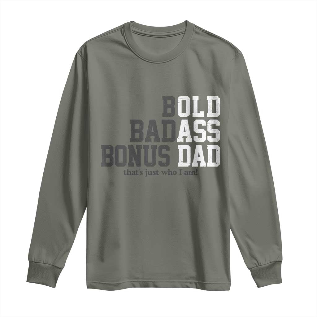 Bold Badass Bonus Dad Long Sleeve Shirt Old Ass Dad Funny Father's Day Gift