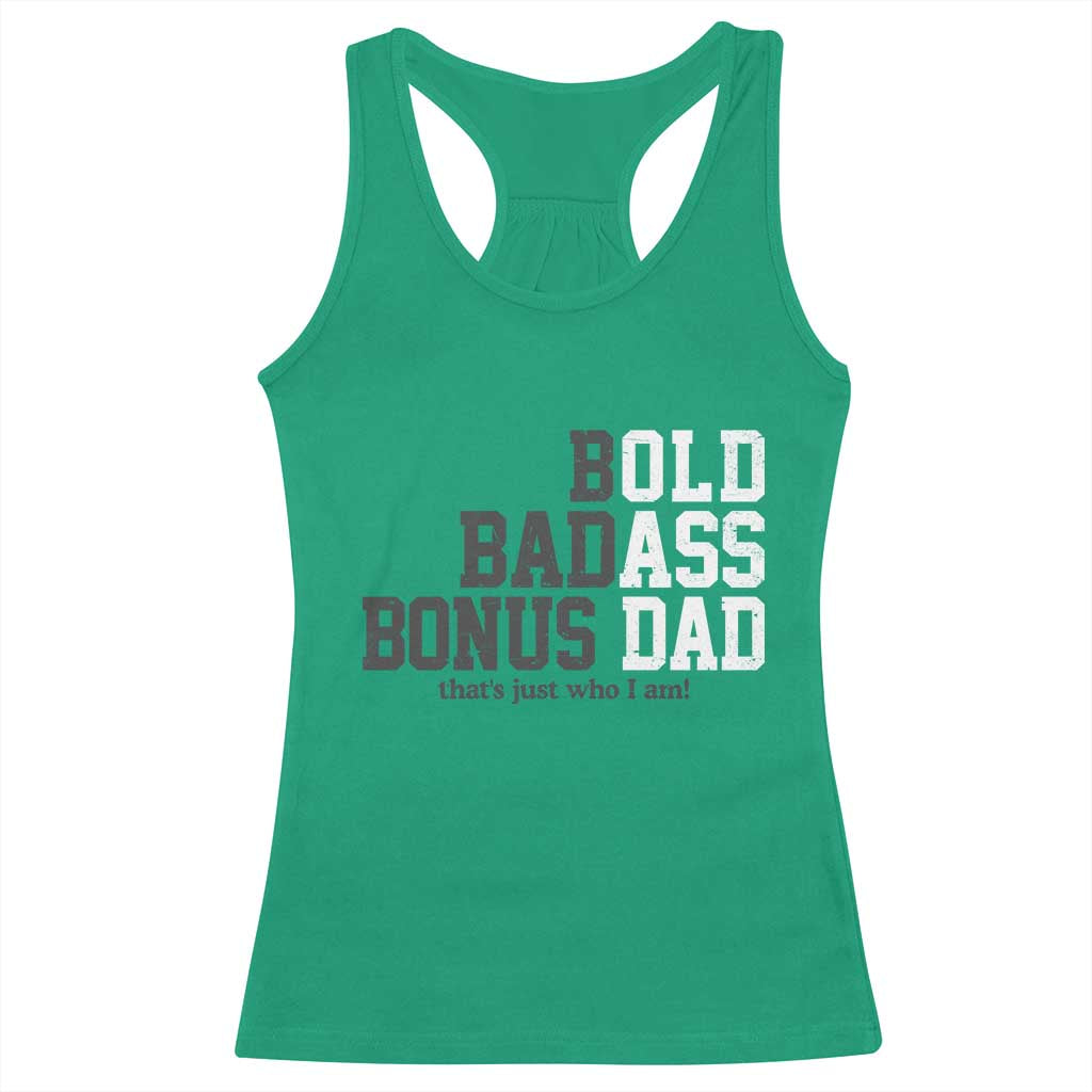 Bold Badass Bonus Dad Racerback Tank Top Old Ass Dad Funny Father's Day Gift