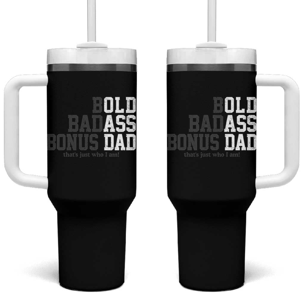 Bold Badass Bonus Dad Tumbler With Handle Old Ass Dad Funny Father's Day Gift