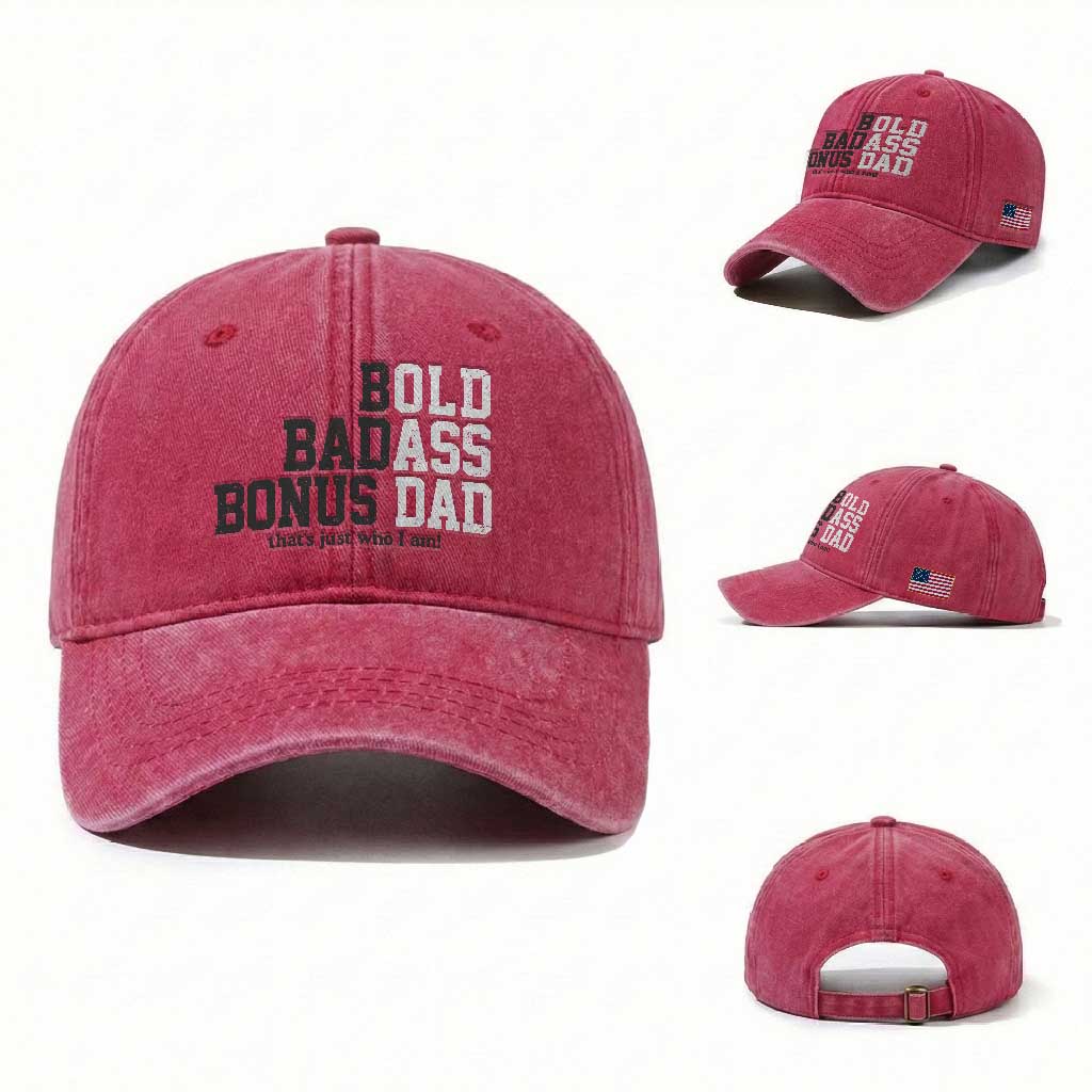 Bold Badass Bonus Dad Washed Cotton Baseball Cap Old Ass Dad Funny Father's Day Gift