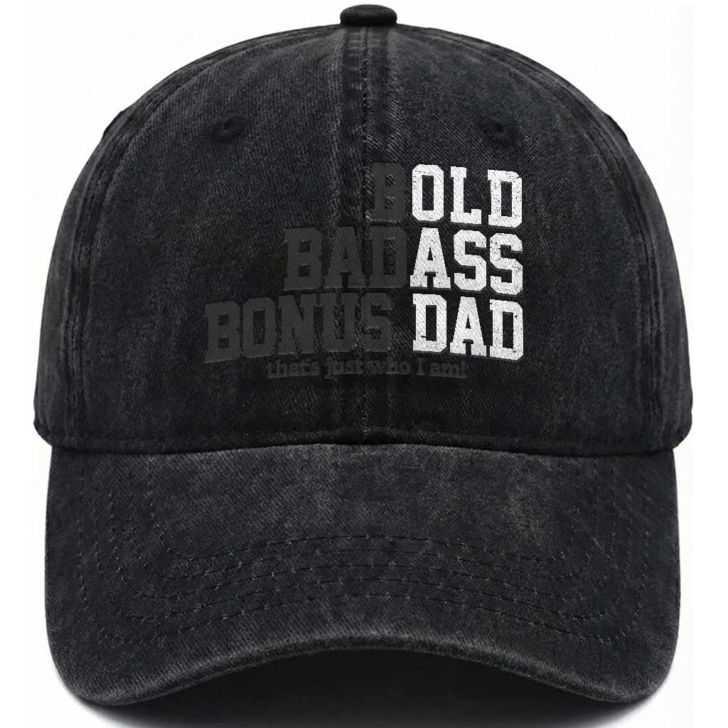 Bold Badass Bonus Dad Washed Cotton Baseball Cap Old Ass Dad Funny Father's Day Gift