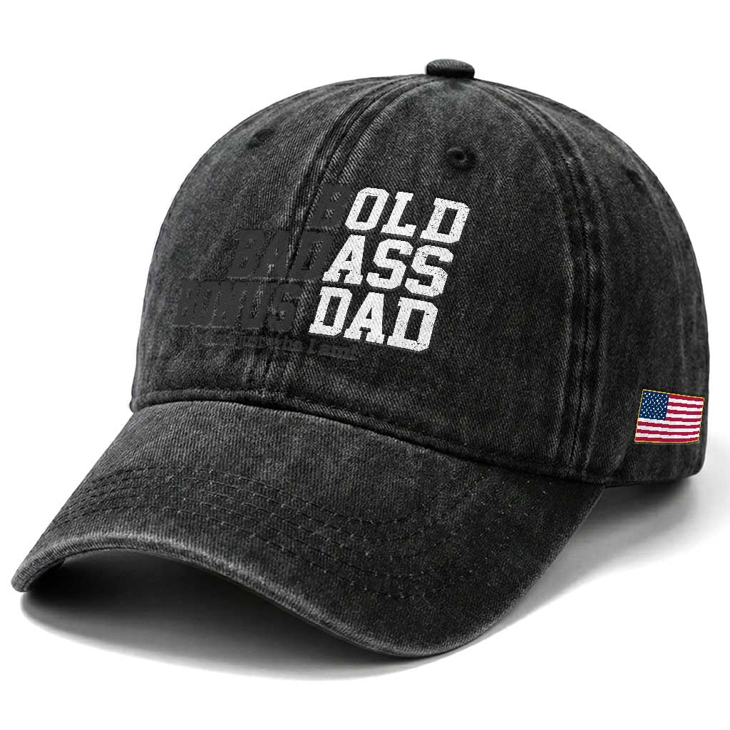 Bold Badass Bonus Dad Washed Cotton Baseball Cap Old Ass Dad Funny Father's Day Gift