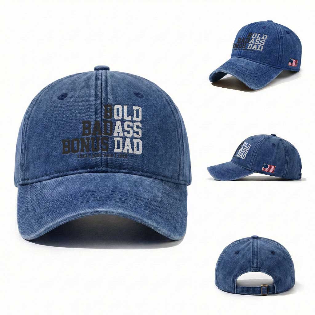 Bold Badass Bonus Dad Washed Cotton Baseball Cap Old Ass Dad Funny Father's Day Gift