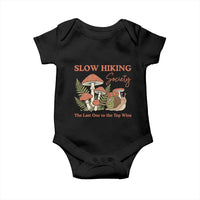 Slow Hiking Society The Last One to The Top Wins Baby Onesie Funny Snail Mountaineering