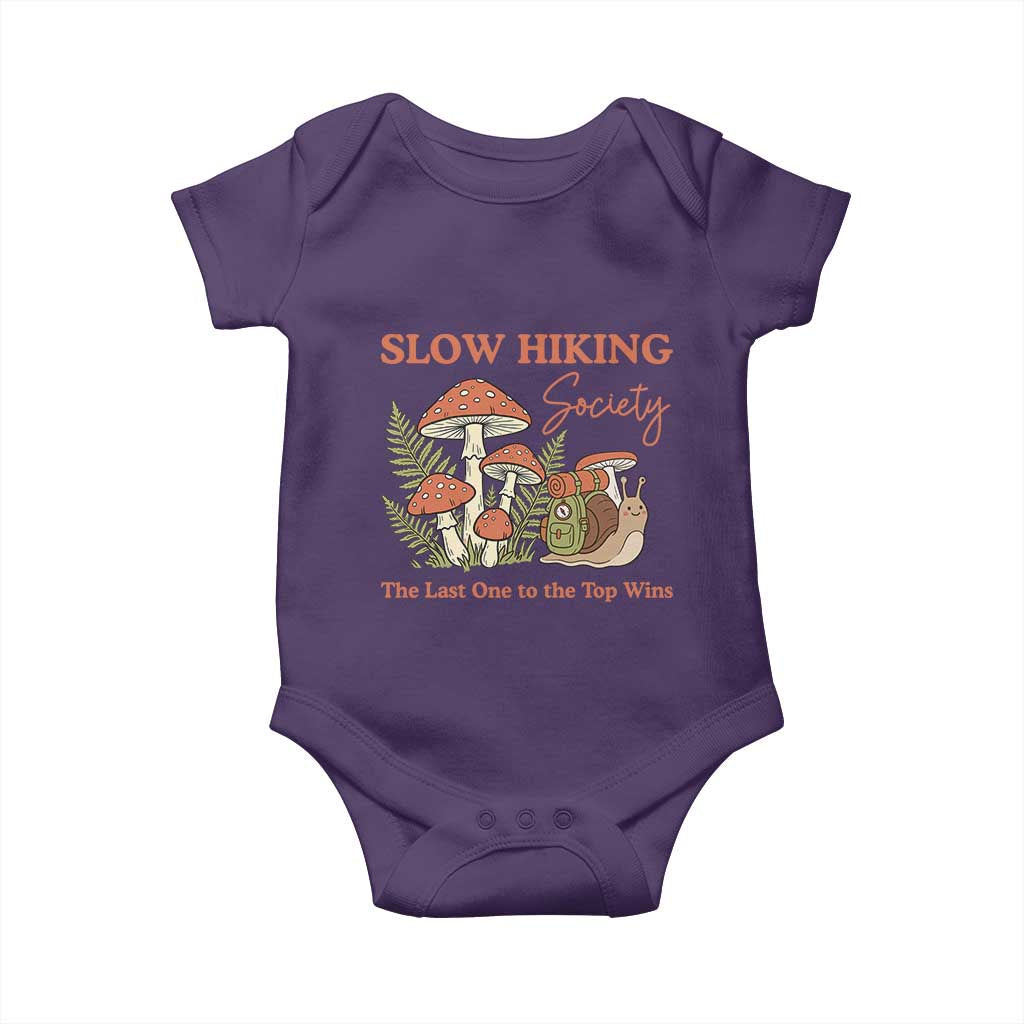 Slow Hiking Society The Last One to The Top Wins Baby Onesie Funny Snail Mountaineering