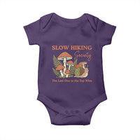 Slow Hiking Society The Last One to The Top Wins Baby Onesie Funny Snail Mountaineering