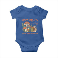 Slow Hiking Society The Last One to The Top Wins Baby Onesie Funny Snail Mountaineering