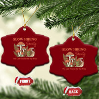 Slow Hiking Society The Last One to The Top Wins Ceramic Ornament Funny Snail Mountaineering