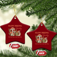 Slow Hiking Society The Last One to The Top Wins Ceramic Ornament Funny Snail Mountaineering
