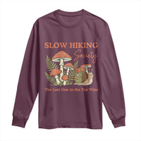 Slow Hiking Society The Last One to The Top Wins Long Sleeve Shirt Funny Snail Mountaineering