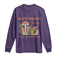 Slow Hiking Society The Last One to The Top Wins Long Sleeve Shirt Funny Snail Mountaineering