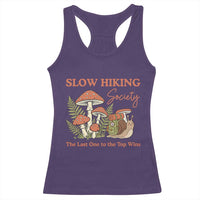 Slow Hiking Society The Last One to The Top Wins Racerback Tank Top Funny Snail Mountaineering