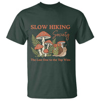 Slow Hiking Society The Last One to The Top Wins T Shirt Funny Snail Mountaineering