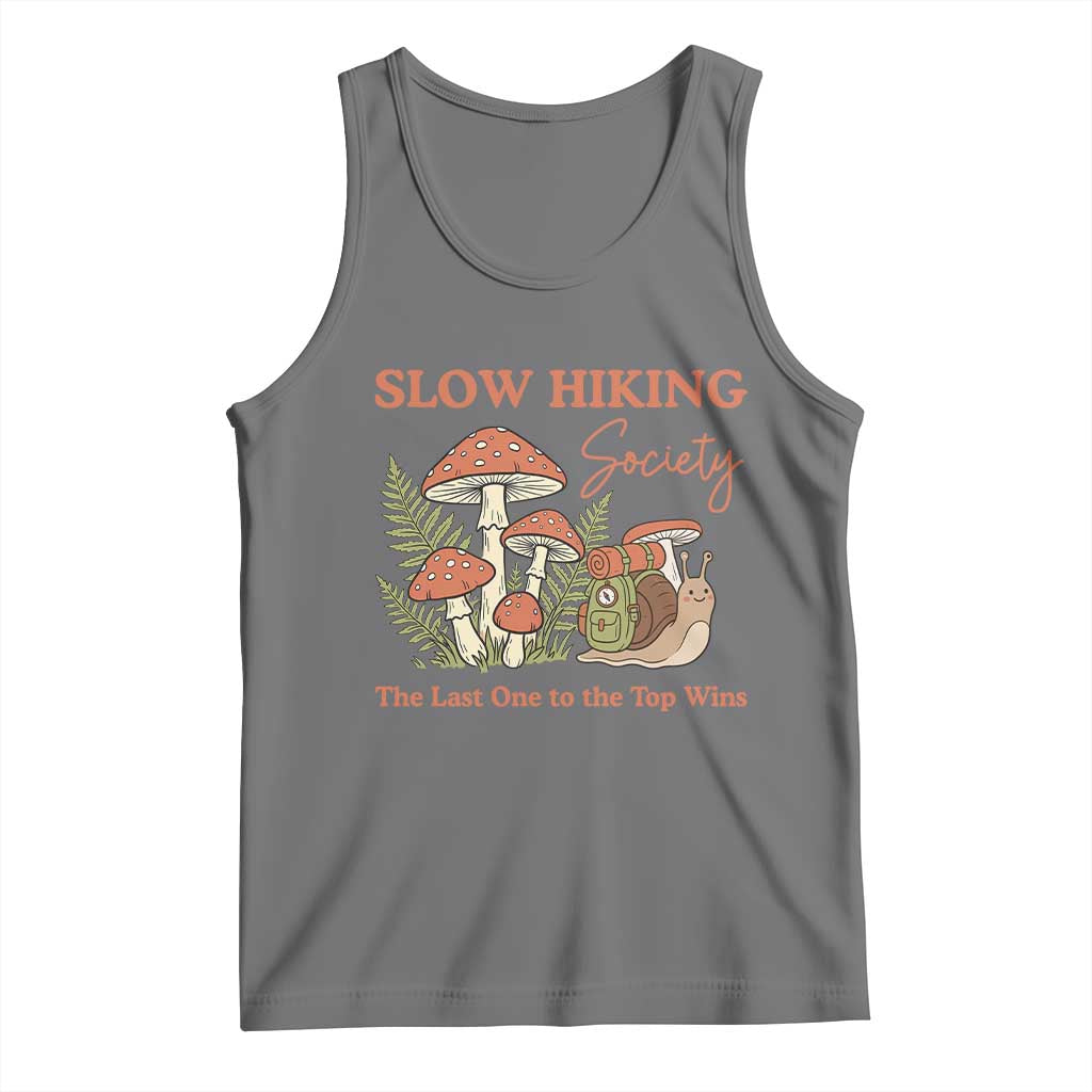 Slow Hiking Society The Last One to The Top Wins Tank Top Funny Snail Mountaineering