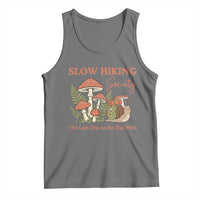 Slow Hiking Society The Last One to The Top Wins Tank Top Funny Snail Mountaineering
