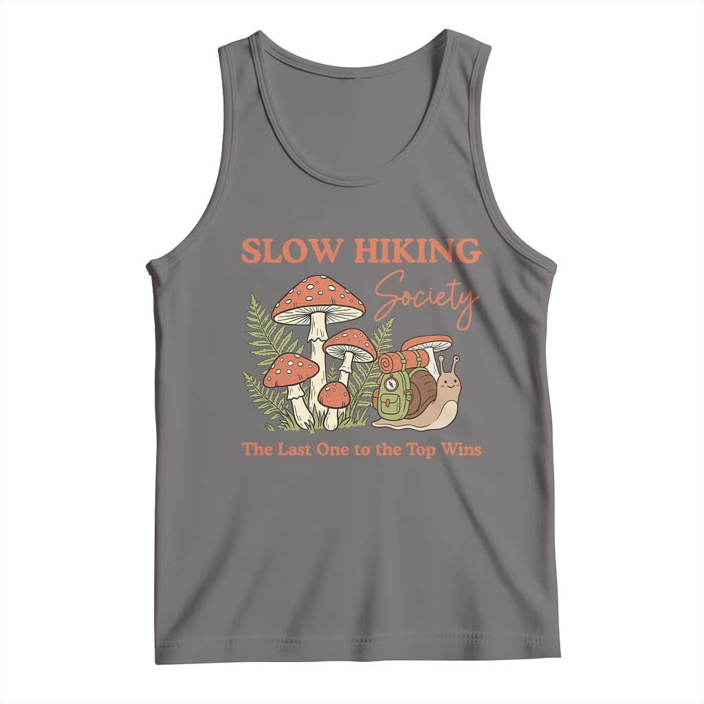 Slow Hiking Society The Last One to The Top Wins Tank Top Funny Snail Mountaineering