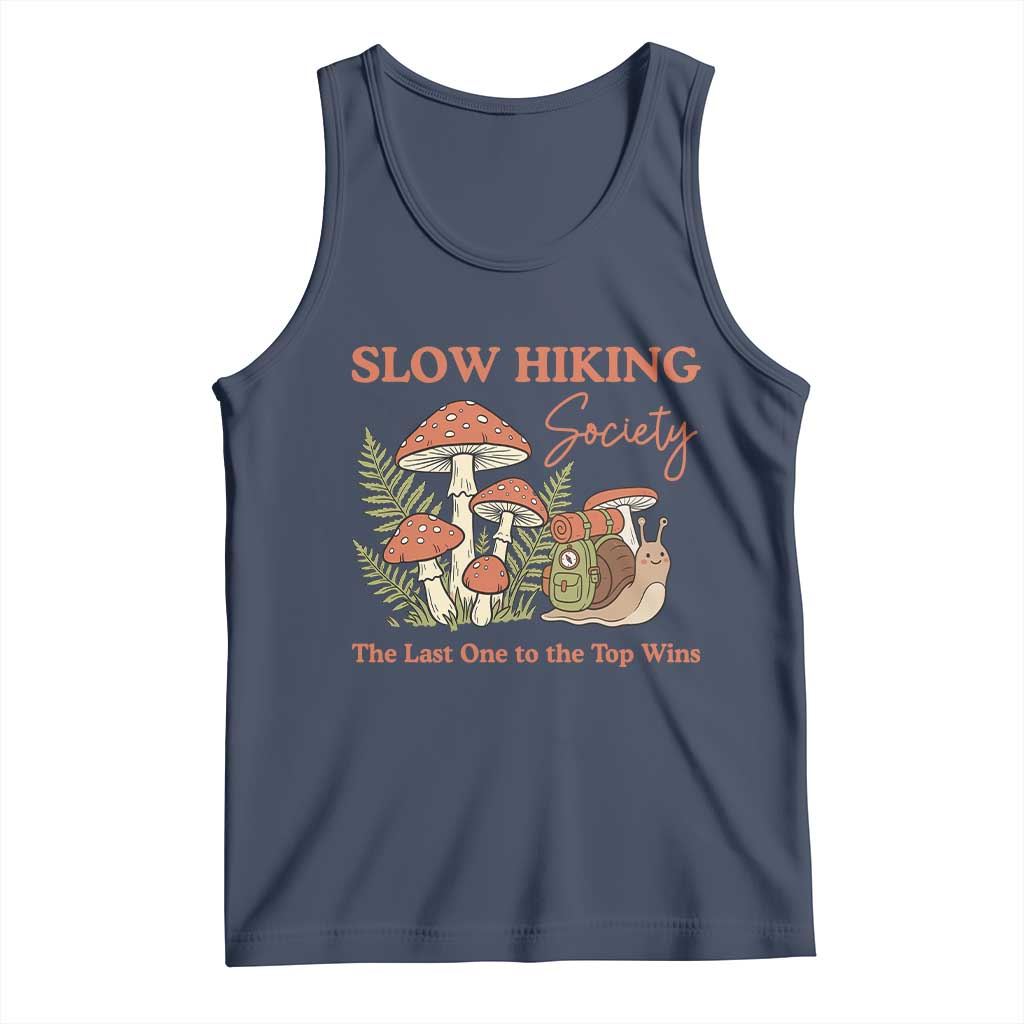 Slow Hiking Society The Last One to The Top Wins Tank Top Funny Snail Mountaineering