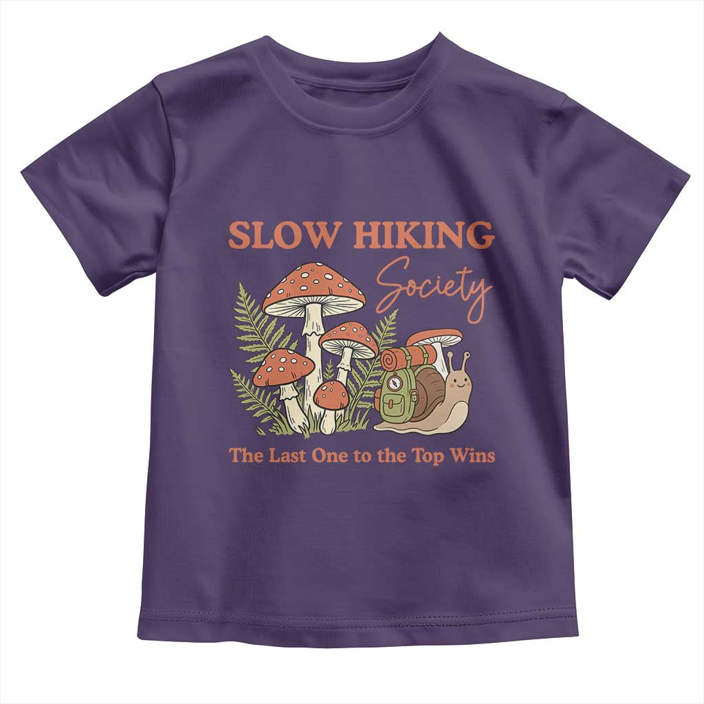 Slow Hiking Society The Last One to The Top Wins Toddler T Shirt Funny Snail Mountaineering