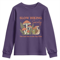 Slow Hiking Society The Last One to The Top Wins Youth Sweatshirt Funny Snail Mountaineering