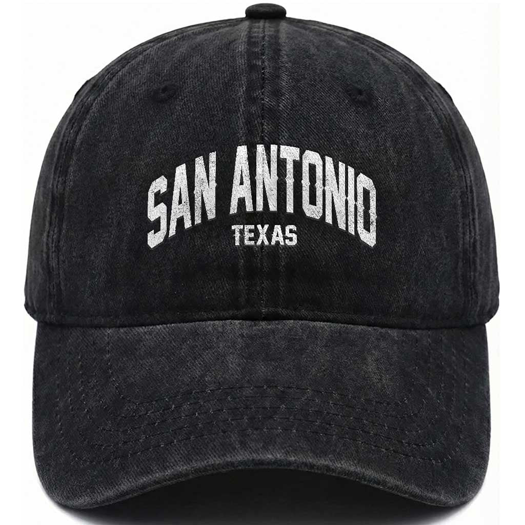 San Antonio Texas TX Vintage Washed Cotton Baseball Cap