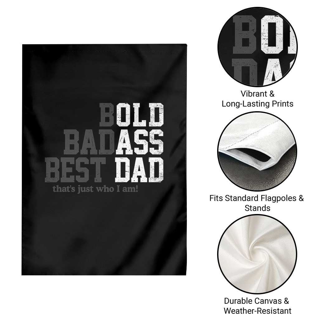 Bold Badass Best Dad Garden Flag Funny Old Ass Father Gag Gift