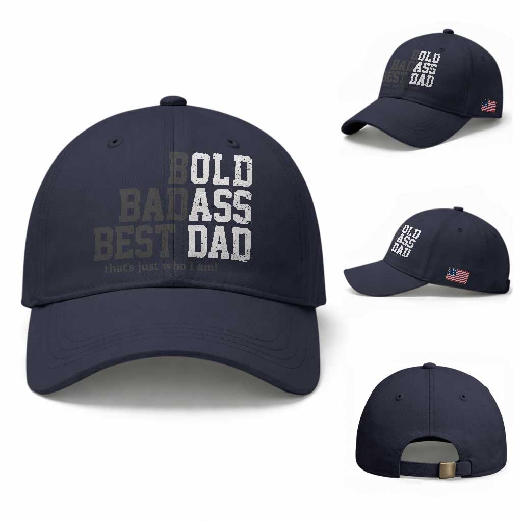 Bold Badass Best Dad Baseball Cap Funny Old Ass Father Gag Gift