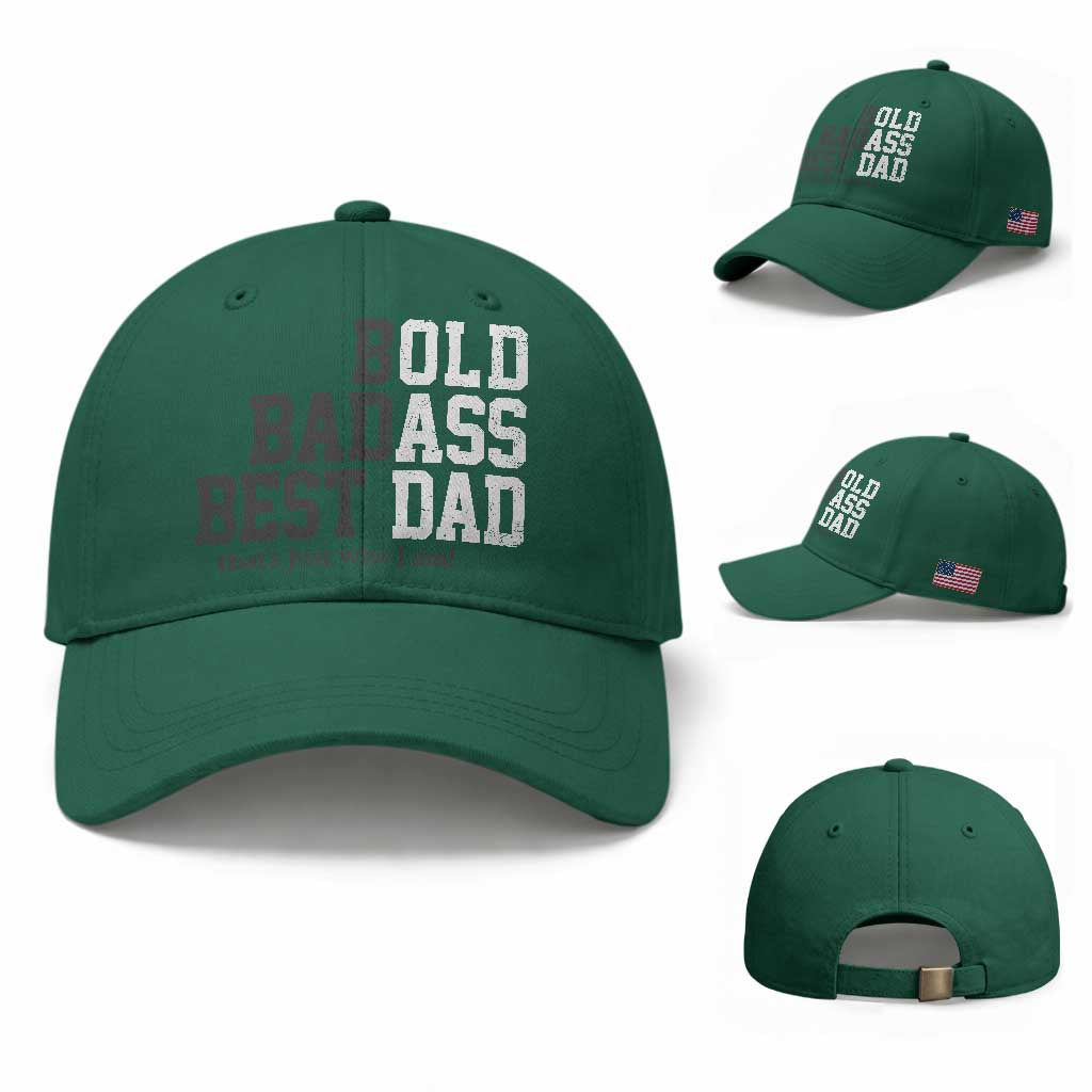 Bold Badass Best Dad Baseball Cap Funny Old Ass Father Gag Gift