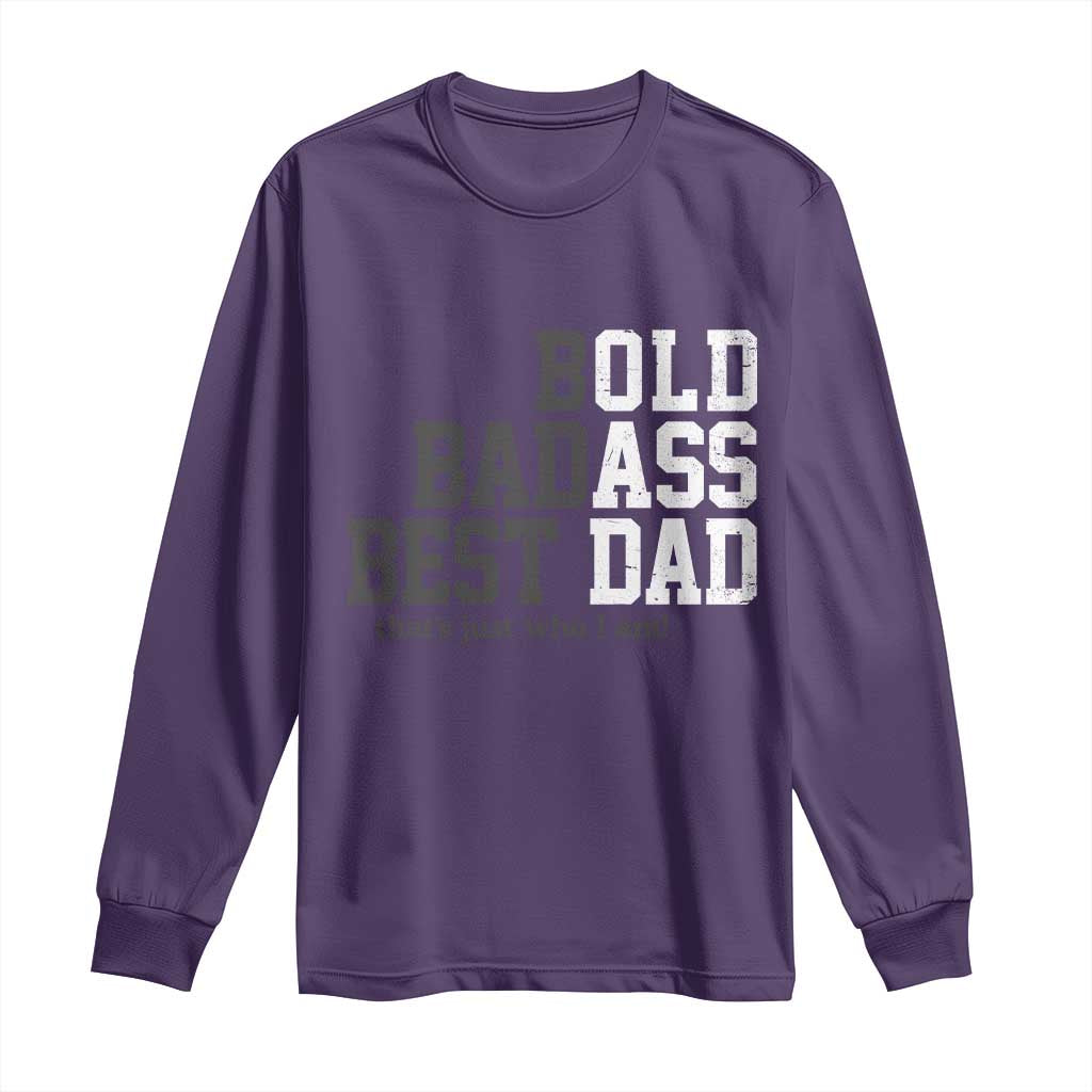 Bold Badass Best Dad Long Sleeve Shirt Funny Old Ass Father Gag Gift