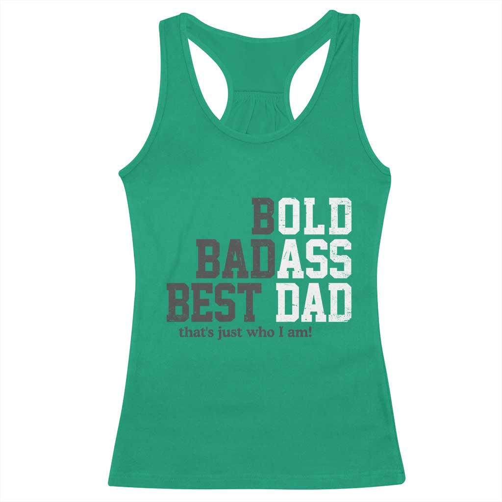 Bold Badass Best Dad Racerback Tank Top Funny Old Ass Father Gag Gift