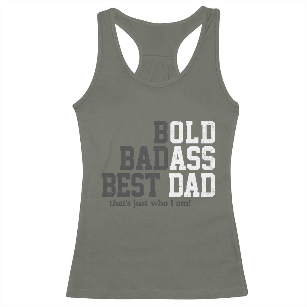 Bold Badass Best Dad Racerback Tank Top Funny Old Ass Father Gag Gift