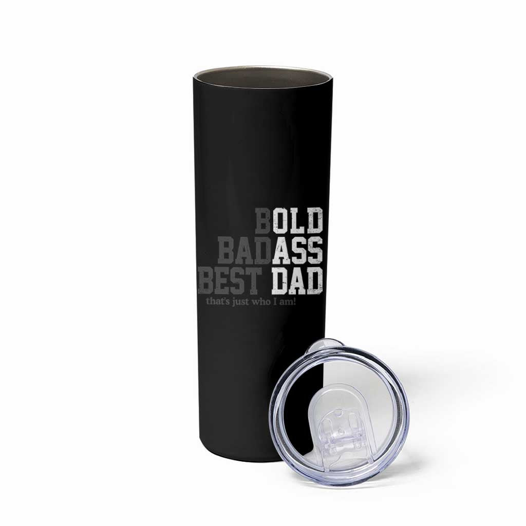 Bold Badass Best Dad Skinny Tumbler Funny Old Ass Father Gag Gift