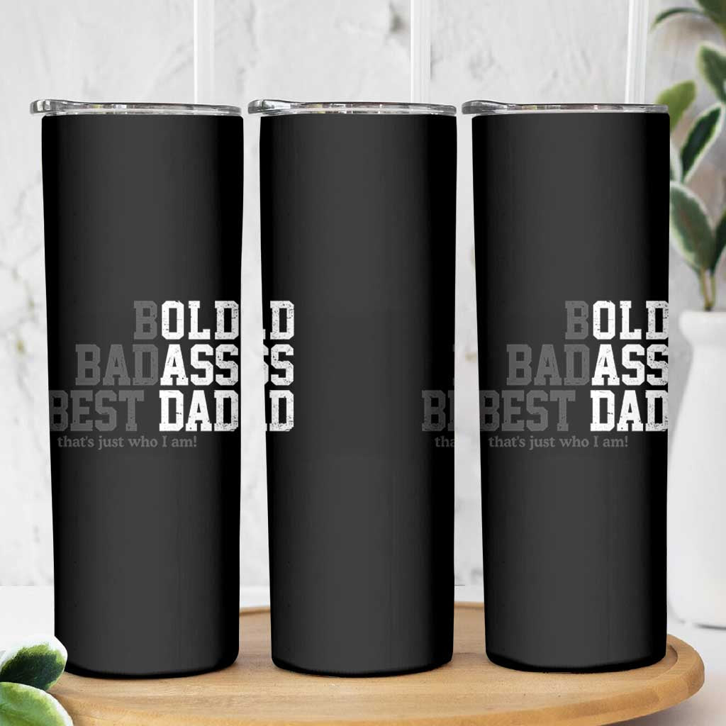 Bold Badass Best Dad Skinny Tumbler Funny Old Ass Father Gag Gift