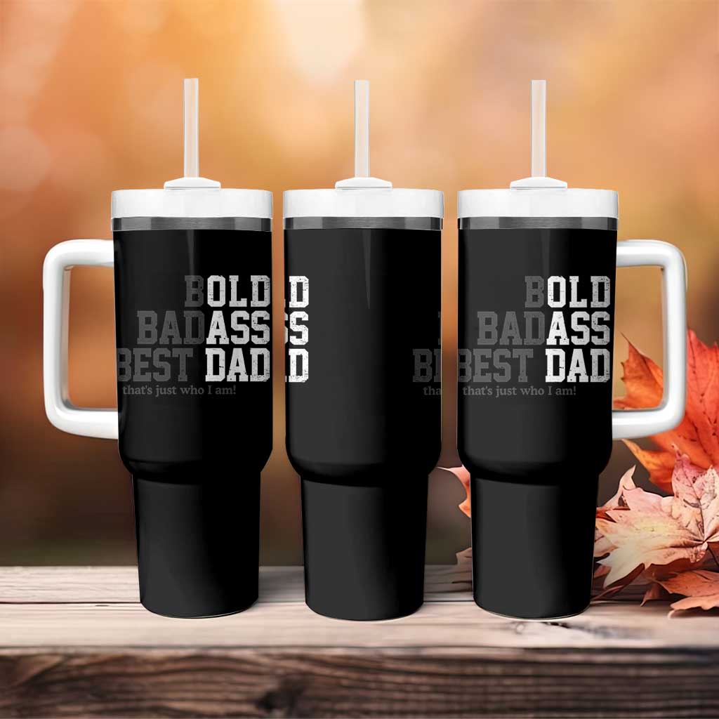 Bold Badass Best Dad Tumbler With Handle Funny Old Ass Father Gag Gift
