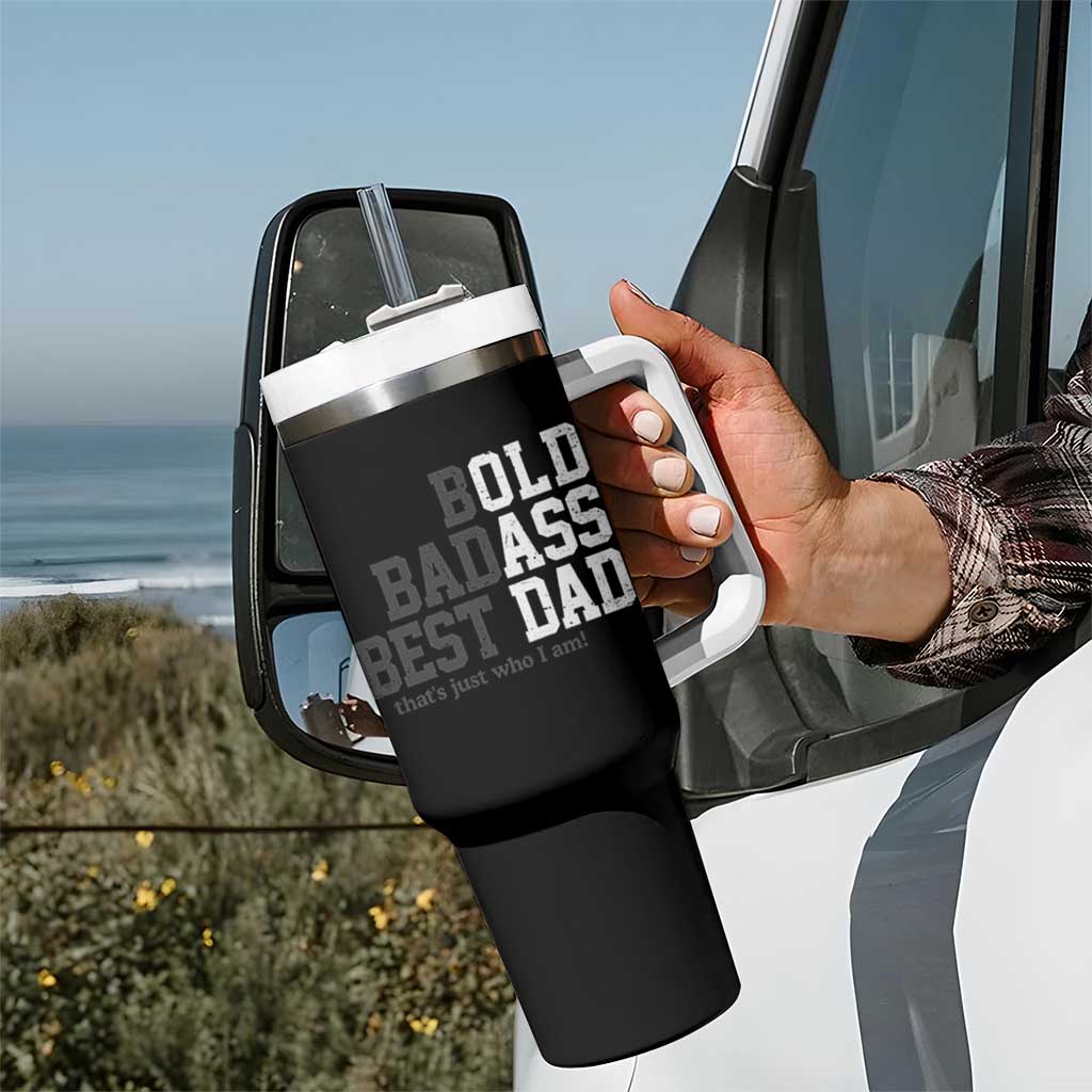 Bold Badass Best Dad Tumbler With Handle Funny Old Ass Father Gag Gift