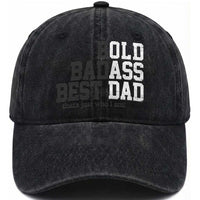 Bold Badass Best Dad Washed Cotton Baseball Cap Funny Old Ass Father Gag Gift